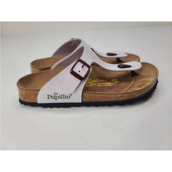 Papililo By Birkenstock Patent Light Pink Rose Gold Detail Size 38/7 Ladies - Picture 2 of 8